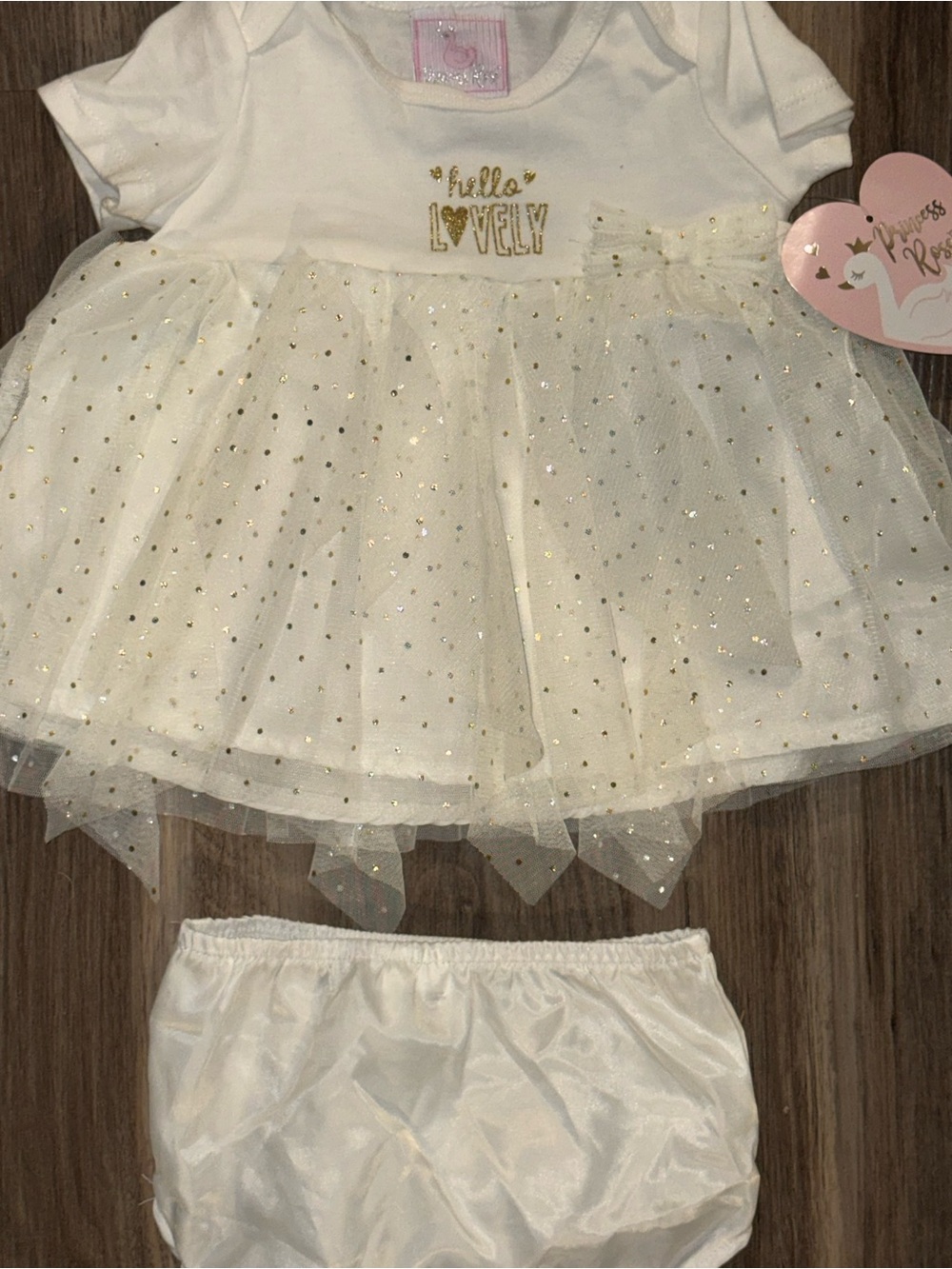 Princess Rose Hello Lovely White Tulle Tutu Bubble Dress NWT 6-9 Months - Picture 7 of 8